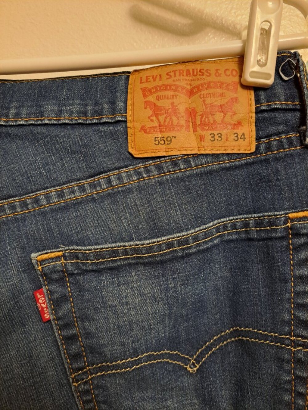 Levi's 559 relaxed straight fit distressed denim jeans - Picture 3 of 11